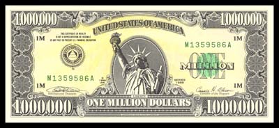 Million Dollar Fantasy Note by American Bank Note Company