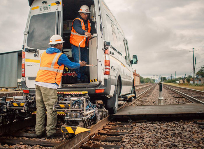Union Pacific Railroad inspection crew Union Pacific Railroad inspection crew