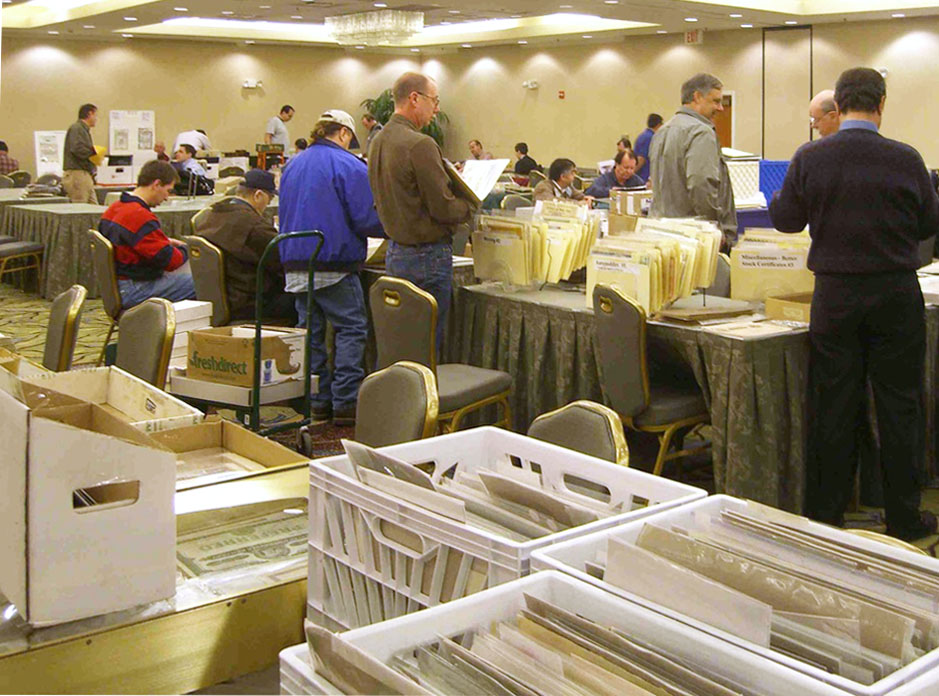 Professional dealers at the National Stock Certificate and Bond Show