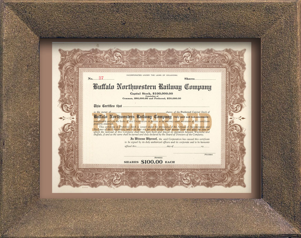 Illustration of framed certificate.