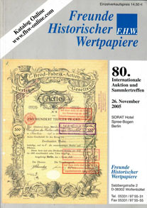 2005 FHW (Freunde Historischer Wertpapiere) auction catalog 2005 FHW (Freunde Historischer Wertpapiere) auction catalog