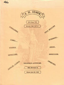 1992 S H Jemik auction catalog