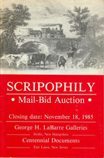 1985 George H LaBarre & Centennial Documents auction catalog