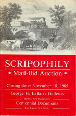 1985 George H LaBarre & Centennial Documents auction catalog 1985 George H LaBarre & Centennial Documents auction catalog