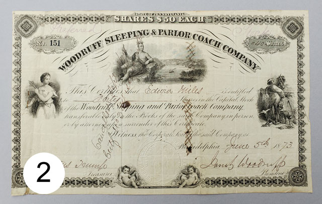 Woodfuff Sleeping and Parlor Coach Co stock certificate