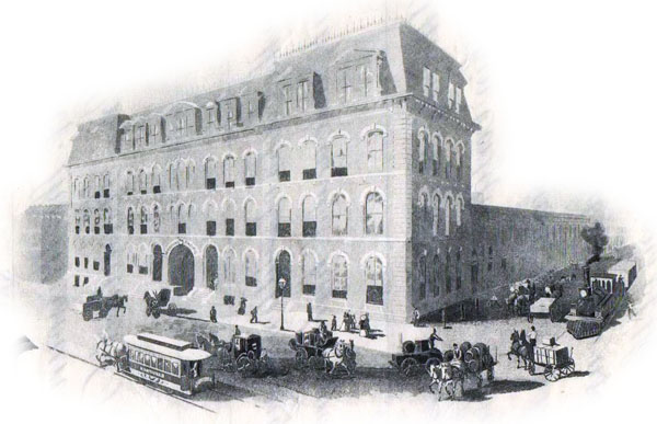 Missouri Pacific Railway office building from stock certificate Missouri Pacific Railway office building from stock certificate