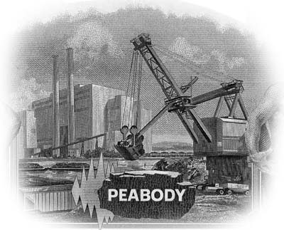 Power plant and train from Peabody stock certificate
