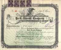 York Transit Company stock certificate