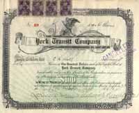 York Transit Company stock certificate York Transit Company stock certificate