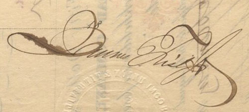 1871 signature of James Fisk Jr.