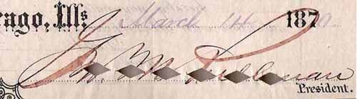 1870 signature of George Pullman