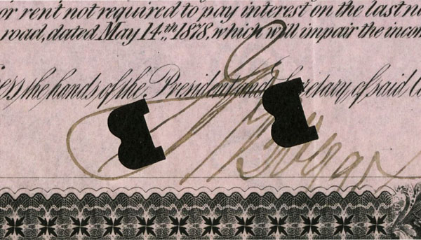 Punch cancellation in the shape of letter