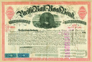 One of the earliest gold bonds known, issued by the City and County of San Francisco issued in 1865