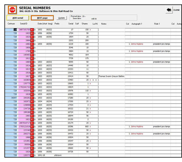 Serial number entry page