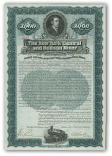$1,000 bond of the New York Central & Hudson River Railroad