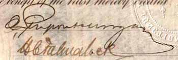 Barely decipherable signature of John Pierpont Morgan