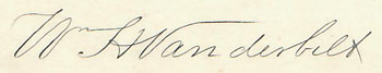 Signature William Henry Vanderbilt