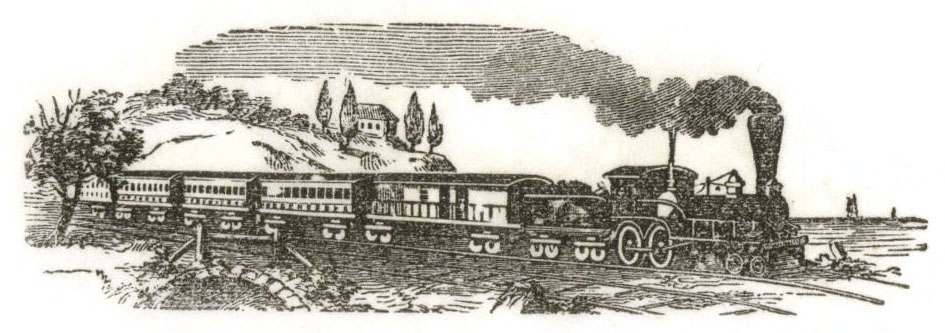 Crude vignette of train from railroad certificate