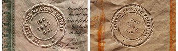 Front and back of embossed corporate seal