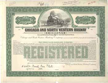 Approval and plate cancellation proof of Chicago & North Western Railway Company bond