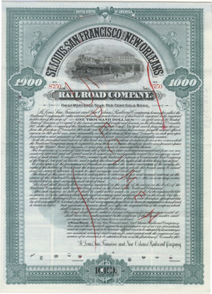 Unissued bond converted to specimen form by handwriting