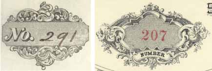Handwritten and printed serial numbers on stock certificates Handwritten and printed serial numbers on stock certificates