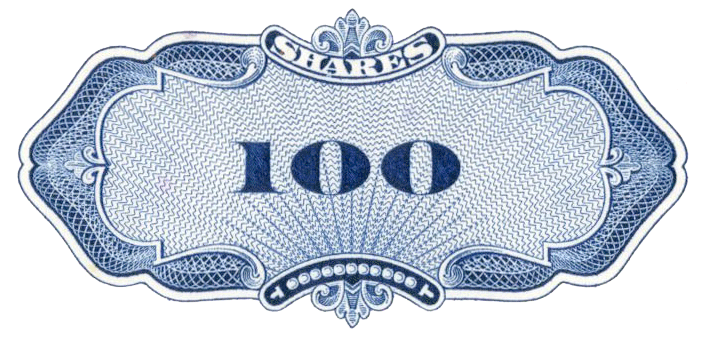 Engraved 100-share denomination
