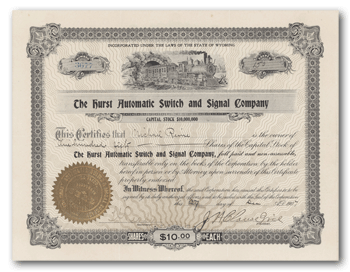 Lithographed stock certificate Lithographed stock certificate