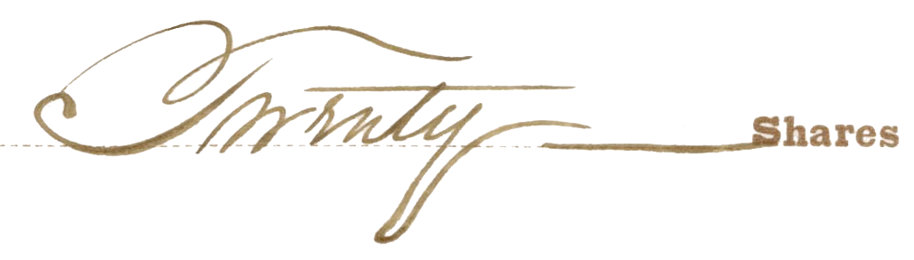 Handwritten 20-share denomination Handwritten 20-share denomination