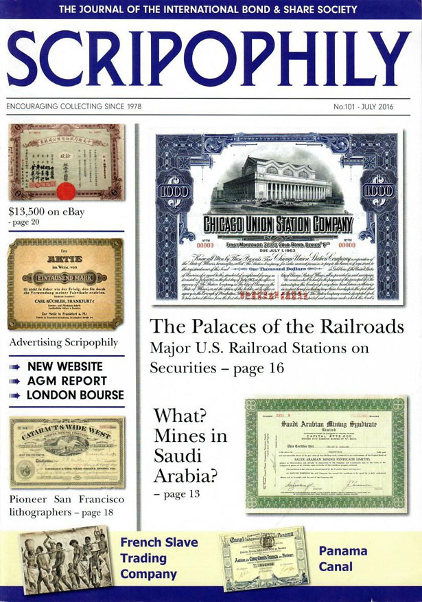 Scripophily Magazine by International Bond and Share Society