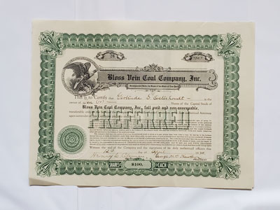 Smartphone images of stock certificate Smartphone images of stock certificate