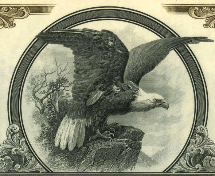 Engraved eagle vignette - unsharpened
