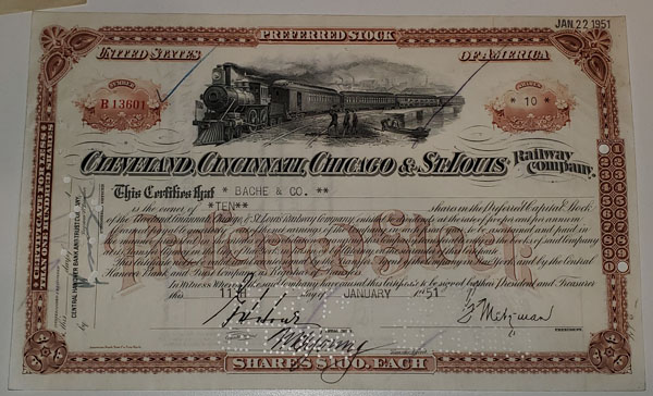 Stock certificate with dark exposure