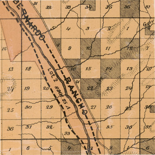 Typical township with California land grant area