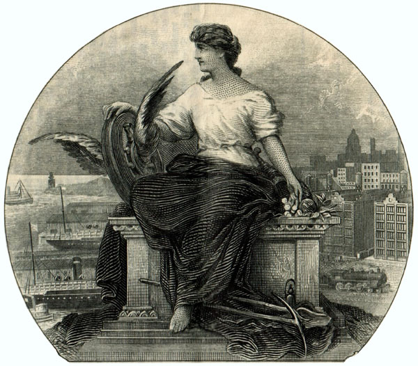 Vignette from 1925 Bush Terminal Company stock certificate Vignette from 1925 Bush Terminal Company stock certificate