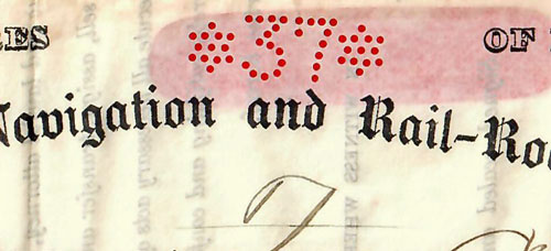 Schuylkill Valley Navigation & Rail Road Co certificate scanned against white Schuylkill Valley Navigation & Rail Road Co certificate scanned against white