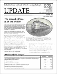 Coxrail UPDATE Newsletter December 2003