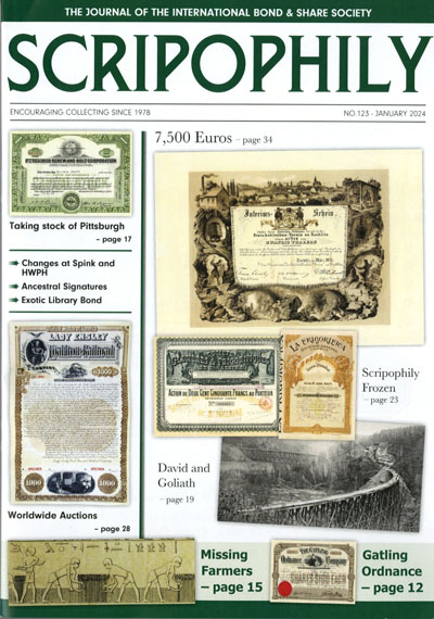 Scripophily January 2024 Scripophily January 2024